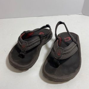 OluKai Boys Ohana Brown Little Kid Flip-Flops Sand